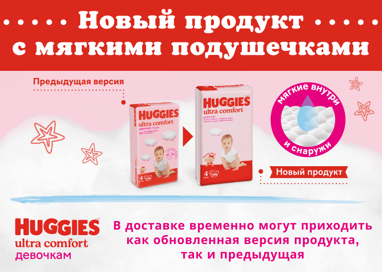 Подгузники Huggies® Ultra Comfort для девочек