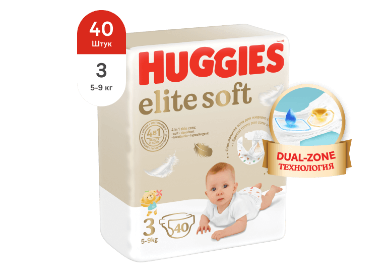 НОВИНКА! Умные подгузники Huggies® Elite Soft